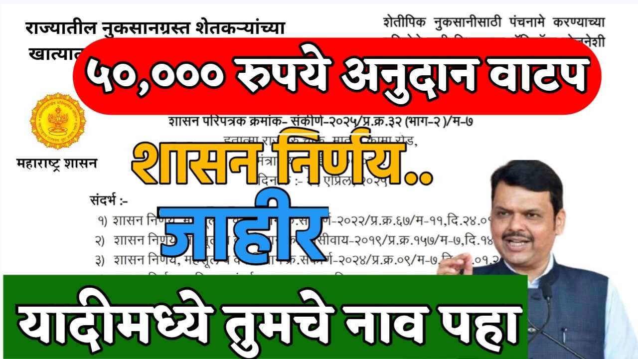 पीक नुकसानीसाठी ५०,००० रुपये हेक्टरी अनुदान वाटप सुरू; यादीमध्ये तुमचे नाव आहे का येथे तपासा Crop Insurance List