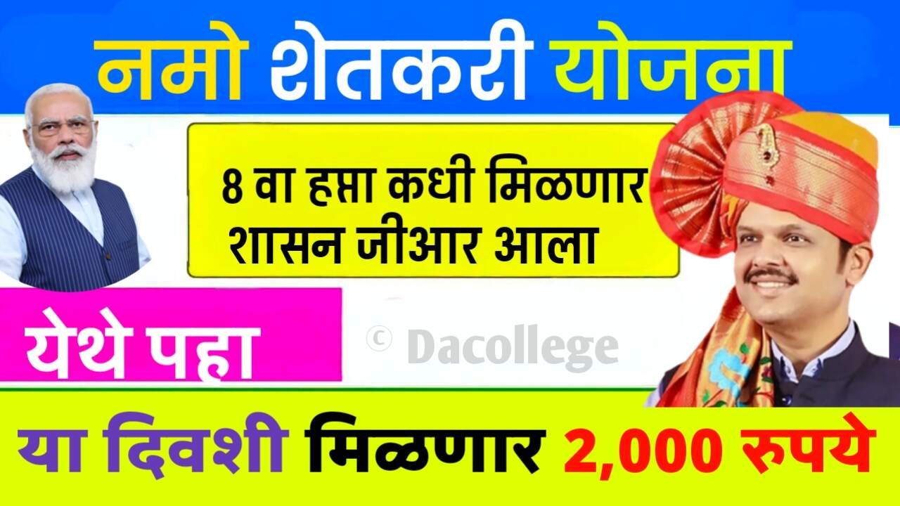 नमो शेतकरी महासन्मान निधी योजना: 8 हप्ता कधी मिळणार? ताजी माहिती येथे पहा Namo Shetkari Installment Date